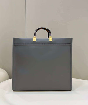 Fendi 8BH386 Sunshine Medium Bag Gray leather shopper 8266S - Default Title - View 2