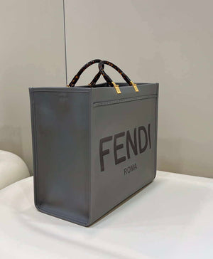 Fendi 8BH386 Sunshine Medium Bag Gray leather shopper 8266S - Default Title - View 3
