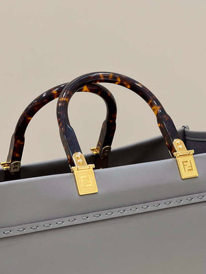 Fendi 8BH386 Sunshine Medium Bag Gray leather shopper 8266S - Default Title - View 6