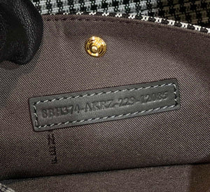 Fendi 8BH374 X-Tote Gray houndstooth wool shopper with FF embroidery - Default Title - View 7