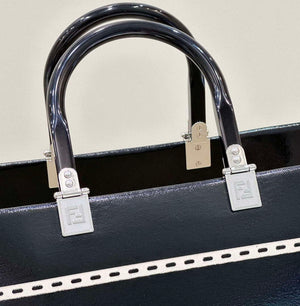 Fendi 8BH386 Fendi Sunshine Medium Blak and white leather shopper - Default Title - View 6