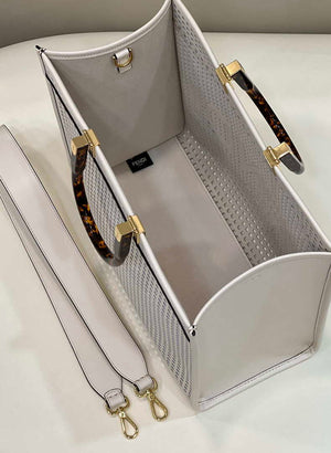 Fendi 8BH386 Sunshine Medium 8575 Two-toned perforated leather shopper - Default Title - View 8