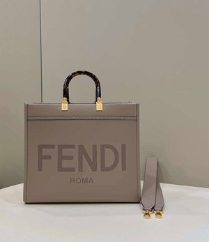 Fendi 8BH386 Sunshine Medium Bag Nude leather shopper 8266S - Default Title - View 1