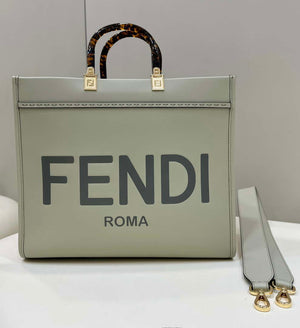 Fendi 8BH386 Sunshine Medium Bag Light Green leather shopper 8266S - Default Title - View 1