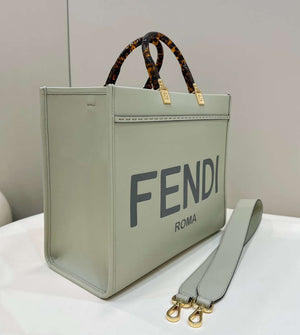 Fendi 8BH386 Sunshine Medium Bag Light Green leather shopper 8266S - Default Title - View 3