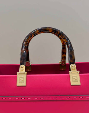 Fendi 8BH386 Sunshine Medium Bag Rose Red leather shopper 8266S - Default Title - View 5