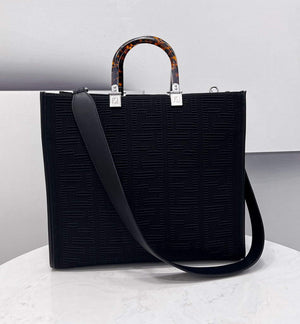 Fendi 8BH386 Sunshine Medium Fendi Tote Bag 8258 Black - Default Title - View 1