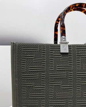 Fendi 8BH386 Sunshine Medium Fendi Tote Bag 8258 Green - Default Title - View 6