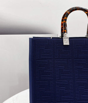 Fendi 8BH386 Sunshine Medium Fendi Tote Bag 8258 Navy blue - Default Title - View 5