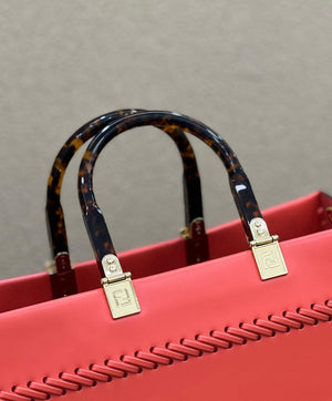 Fendi 8BH386 Sunshine Medium Fuchsia Leather Shopper Bag 8535 Multicolour - Default Title - View 6