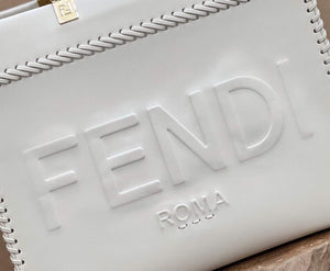 Fendi 8BH386 Sunshine Medium Fuchsia Leather Shopper Bag 8535 White - Default Title - View 5
