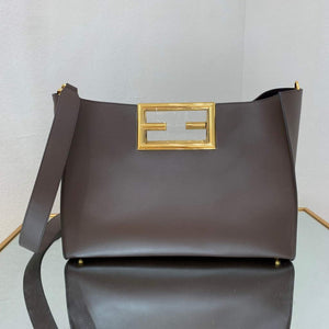 Fendi 8BH391 fendi way medium brown leather bag - Default Title - View 1