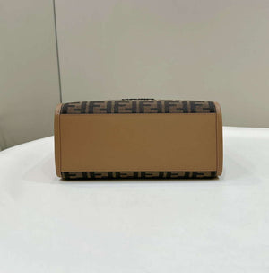 Fendi 8BH394 Fendi Sunshine Small Brown FF jacquard fabric shopper - Default Title - View 3