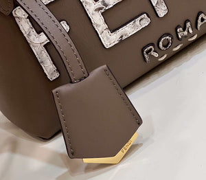 Fendi 8BL145 By The Way Mini Gray leather small Boston bag - Default Title - View 5