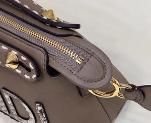 Fendi 8BL145 By The Way Mini Gray leather small Boston bag - Default Title - View 8