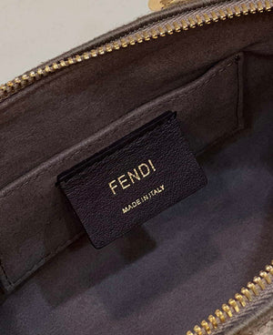 Fendi 8BL145 By The Way Mini Midi Dove gray FF tapestry fabric bag small Boston bag - Default Title - View 6