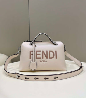 Fendi 8BL146 By The Way Medium White leather Boston bag - Default Title - View 1