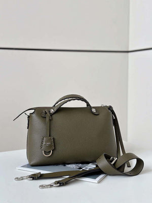 Fendi 8BL155 By The Way Selleria Medium Dark green Selleria bag with 192 hand-sewn stitches 8668 - Default Title - View 1