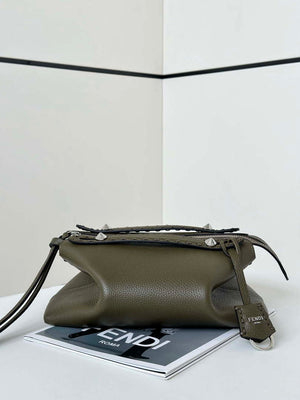 Fendi 8BL155 By The Way Selleria Medium Dark green Selleria bag with 192 hand-sewn stitches 8668 - Default Title - View 2