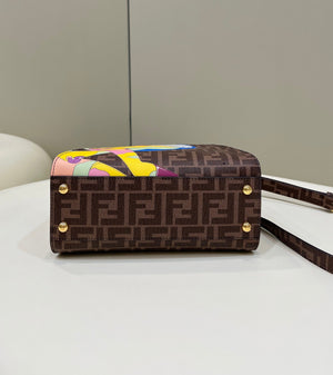 Fendi 8BN244 Peekaboo Mimi Jacquard FF fabric bag 8562 Pinter - Default Title - View 3