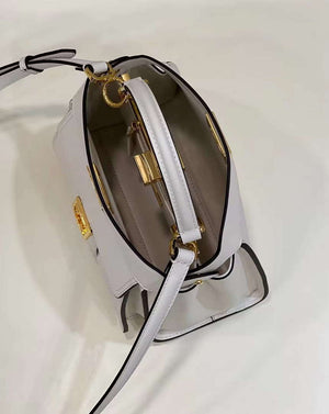 Fendi 8BN244 Peekaboo Mimi White Leather Bag 8596S - Default Title - View 6