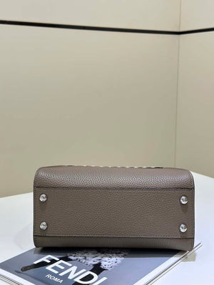 Fendi 8BN244 Peekaboo Mini Gray Selleria bag with 220 hand-sewn topstitches 8522A - Default Title - View 3