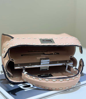 Fendi 8BN244 Peekaboo Mini Pink Selleria bag with 220 hand-sewn topstitches 8522A - Default Title - View 7