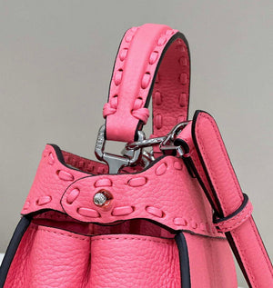 Fendi 8BN244 Peekaboo Mini Pink Selleria bag with 220 hand-sewn topstitches 8615 - Default Title - View 3