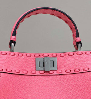Fendi 8BN244 Peekaboo Mini Pink Selleria bag with 220 hand-sewn topstitches 8615 - Default Title - View 4