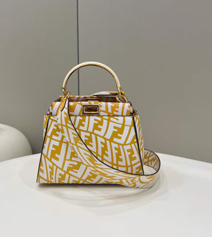 Fendi 8BN244 Peekaboo Signature Mini Bag Yellow White - Default Title - View 1