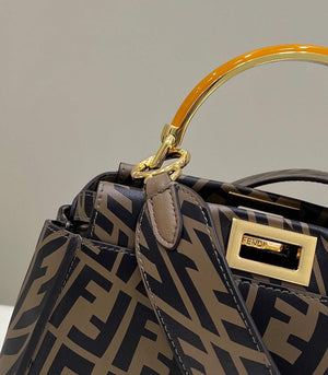 Fendi 8BN244 Peekaboo Signature Mini Bag Brown - Default Title - View 4