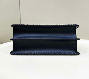 Fendi 8BN321 Peekaboo ISeeU Medium Black interlace leather bag 80138L - Default Title - View 5