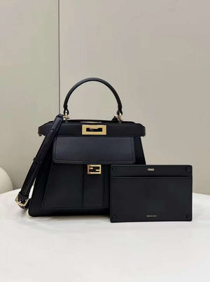 Fendi 8BN321 Peekaboo Iseeu Medium Black Leather Bag 8596L - Default Title - View 3