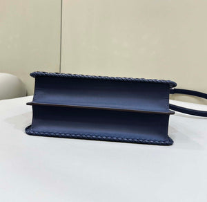 Fendi 8BN321 Peekaboo ISeeU Medium Dark Blue interlace leather bag 80138L - Default Title - View 4