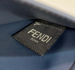 Fendi 8BN321 Peekaboo ISeeU Medium Dark Blue interlace leather bag 80138L - Default Title - View 6