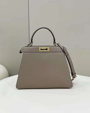Fendi 8BN321 Peekaboo Iseeu Medium Gray Leather Bag 8596L - Default Title - View 3