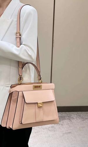 Fendi 8BN321 Peekaboo Iseeu Medium Pink Leather Bag 8596L - Default Title - View 2