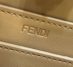 Fendi 8BN327 Peekaboo ISeeU Small Apricot interlace leather bag 80138M - Default Title - View 8