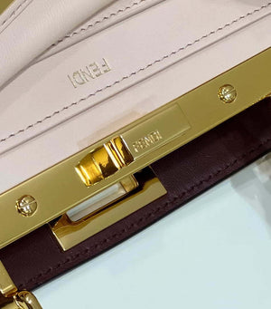 Fendi 8BN327 Peekaboo ISeeU Small Apricot leather bag - Default Title - View 8