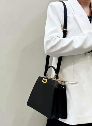 Fendi 8BN327 Peekaboo ISeeU Small Black leather bag - Default Title - View 10