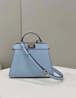 Fendi 8BN327 Peekaboo ISeeU Small Blue leather bag - Default Title - View 1