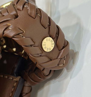 Fendi 8BN327 Peekaboo ISeeU Small Caramel interlace leather bag 80138M - Default Title - View 5