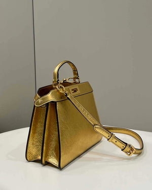 Fendi 8BN327 Peekaboo ISeeU Small Gold leather bag - Default Title - View 2