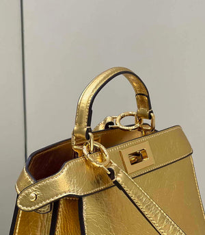 Fendi 8BN327 Peekaboo ISeeU Small Gold leather bag - Default Title - View 3