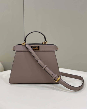 Fendi 8BN327 Peekaboo ISeeU Small Gray leather bag - Default Title - View 1