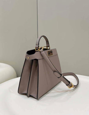 Fendi 8BN327 Peekaboo ISeeU Small Gray leather bag - Default Title - View 2