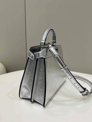 Fendi 8BN327 Peekaboo ISeeU Small Silver leather bag - Default Title - View 2