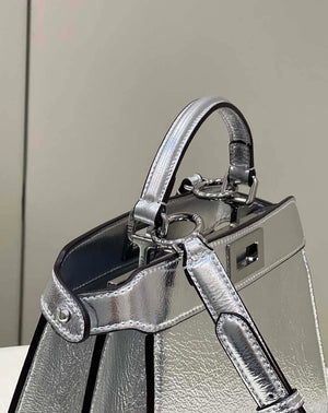 Fendi 8BN327 Peekaboo ISeeU Small Silver leather bag - Default Title - View 3