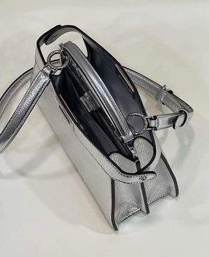 Fendi 8BN327 Peekaboo ISeeU Small Silver leather bag - Default Title - View 7