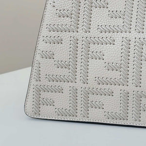 Fendi 8BN327 Peekaboo ISeeU Small White Hand-woven classic double F Logo - Default Title - View 4